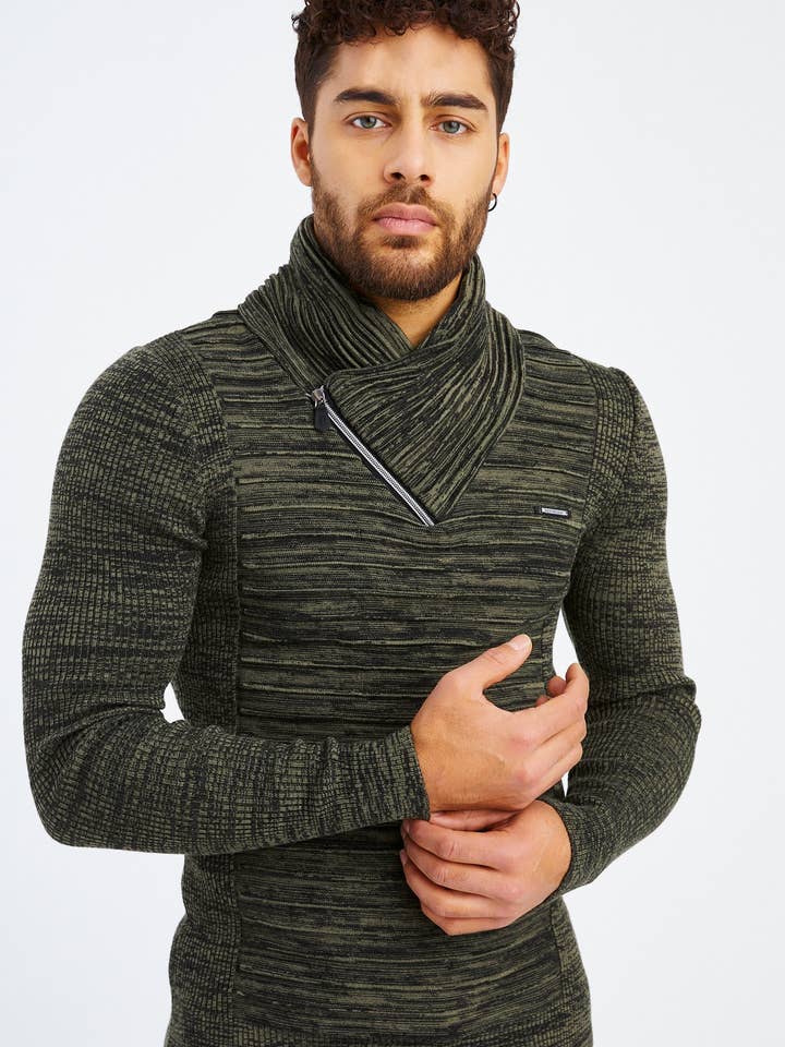 Leif Nelson GmbH - Wholesale Knit Sweater - Men's - Men's Knit Sweater Fine Knit Shawl Collar LN-153534