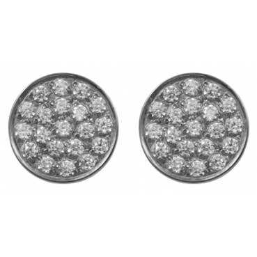 Brincos redondos cravejados com aço zircônia cúbica por atacado de Style Republic - Carsten Maletz