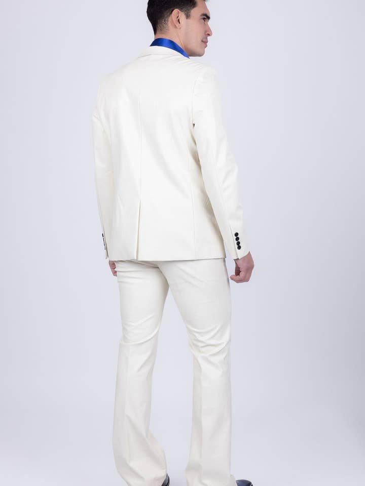 BARABAS - Wholesale Suit Set - Men's - Men's Faux Leather Notch Lapel Suit 5SU4112