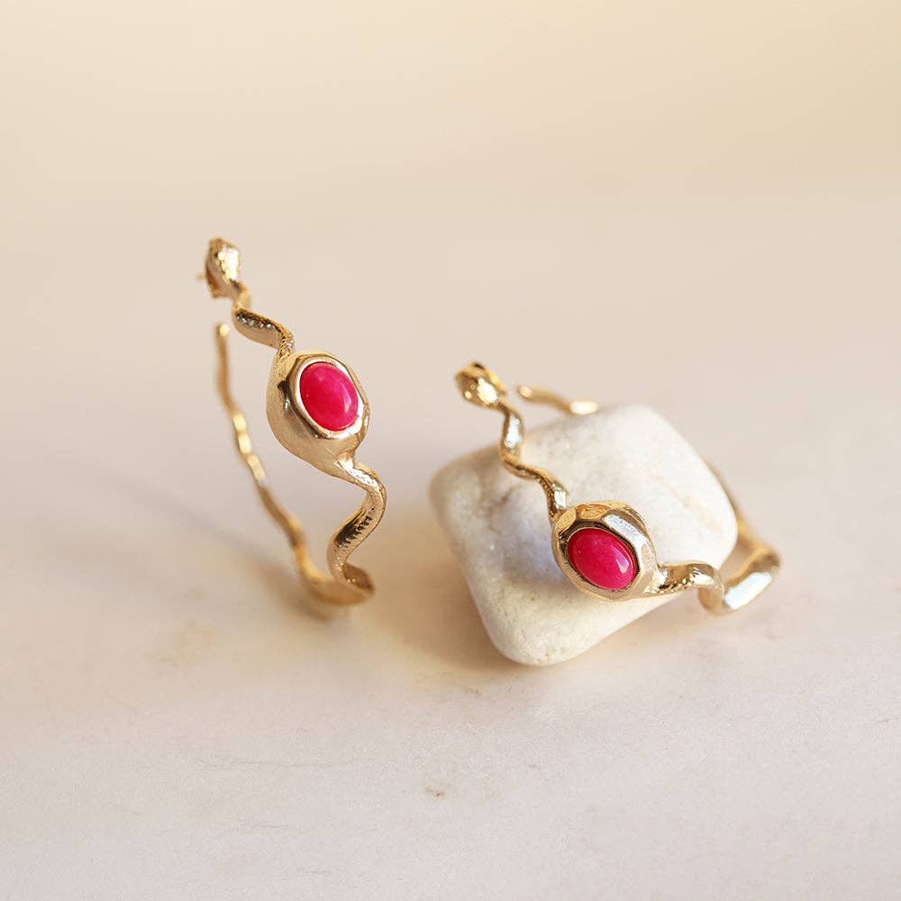 ÉMOLO - Wholesale Hoop Earrings - Women's gold earrings SNAKE1