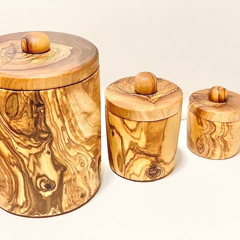 Natural OliveWood – Großhandel Einmachglas – Gewürzdosen aus Olivenholz