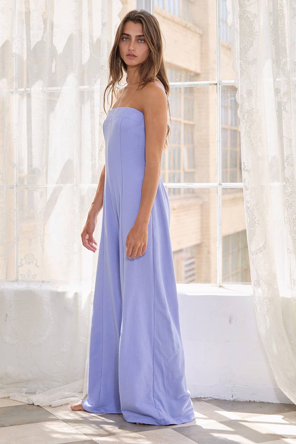 Blue iris R5570 Cutout Back Terry Tube Jumpsuit for wholesale on Faire8