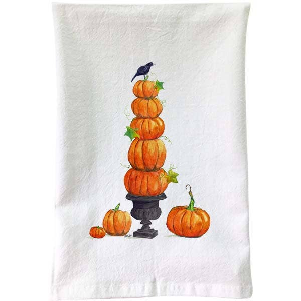 Fall - Pumpkin Stack Flour Sack Towel for wholesale by B McVan Designs