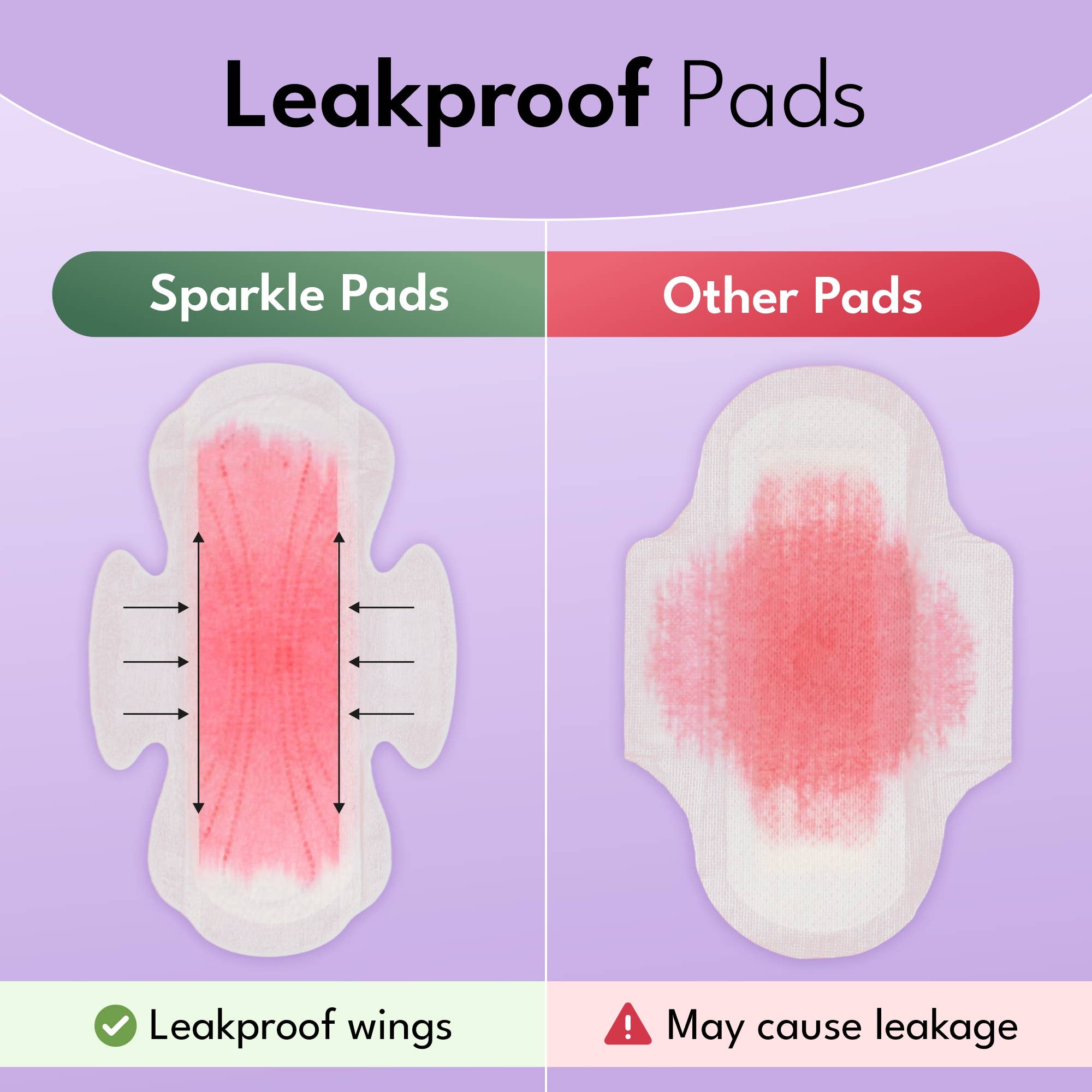 Sparkle - Wholesale Menstrual Pad/Liner - Sparkle Plant-based Maxi Pads - Regular 10ct - Light Days3