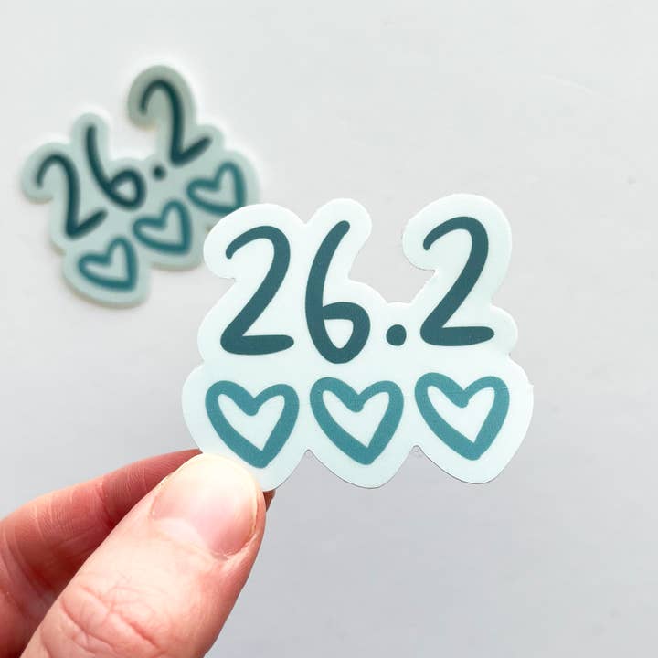 26.2 Heart Sticker for wholesale by Keegsie Running