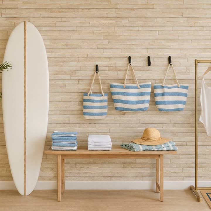 Asia West - Vente Décoration murale - Panneaux de Revêtement Mural en Bois de Teck (lot de 10)11