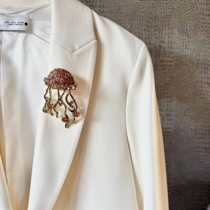 Wild Spirit London - Wholesale Brooch - Giant Amber Jellyfish Brooch1