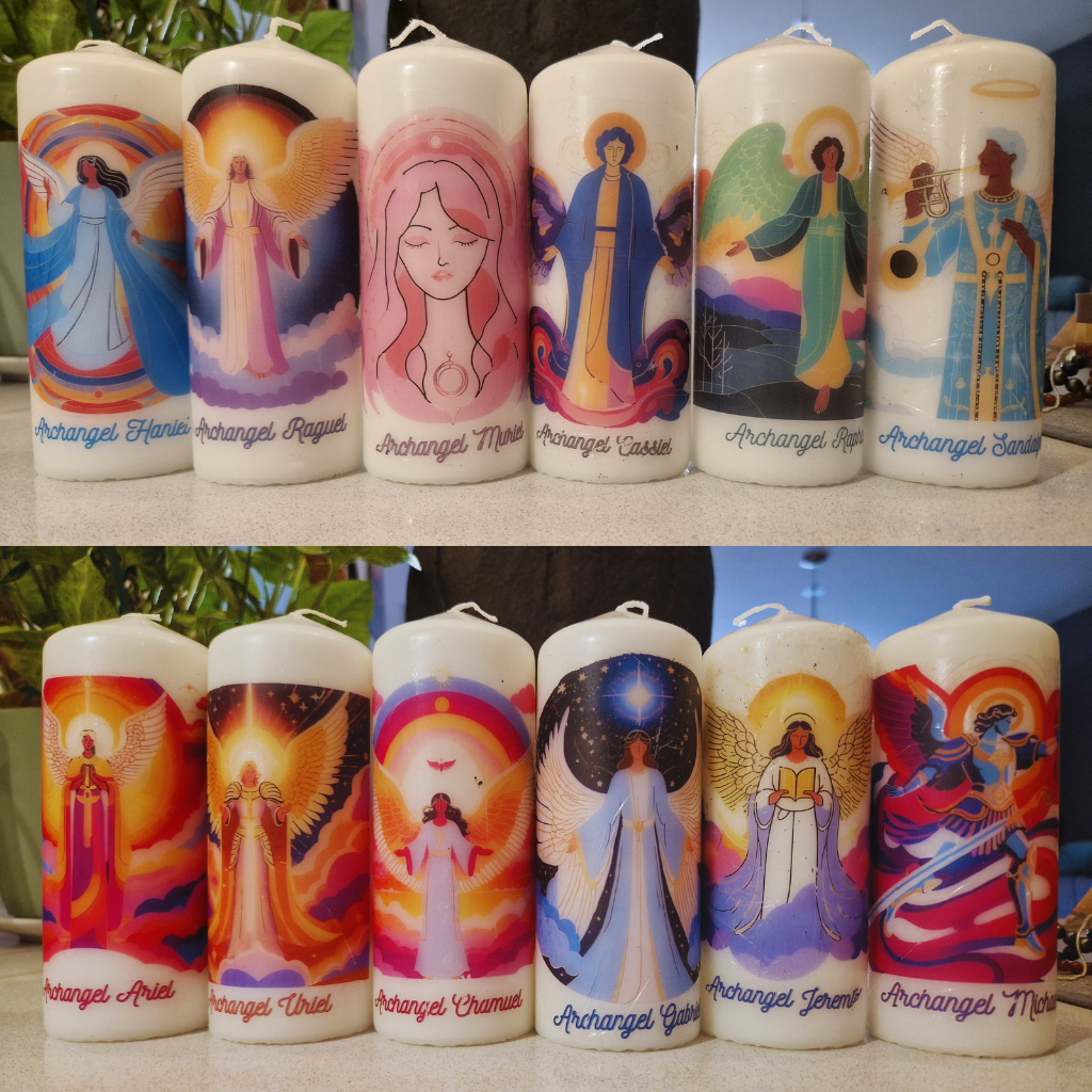goldenaura - Venta al por mayor Cirios pequeños - Velas Pilar de Arcángeles x 61