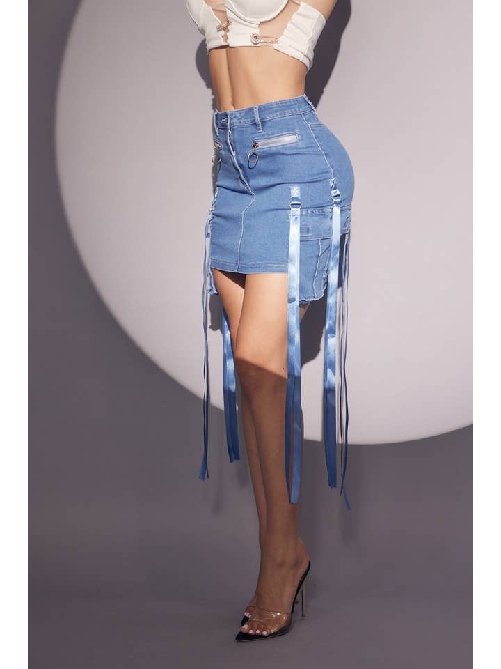 WFFS - Vente Jupe – femme - Minijupe Cargo en jean12