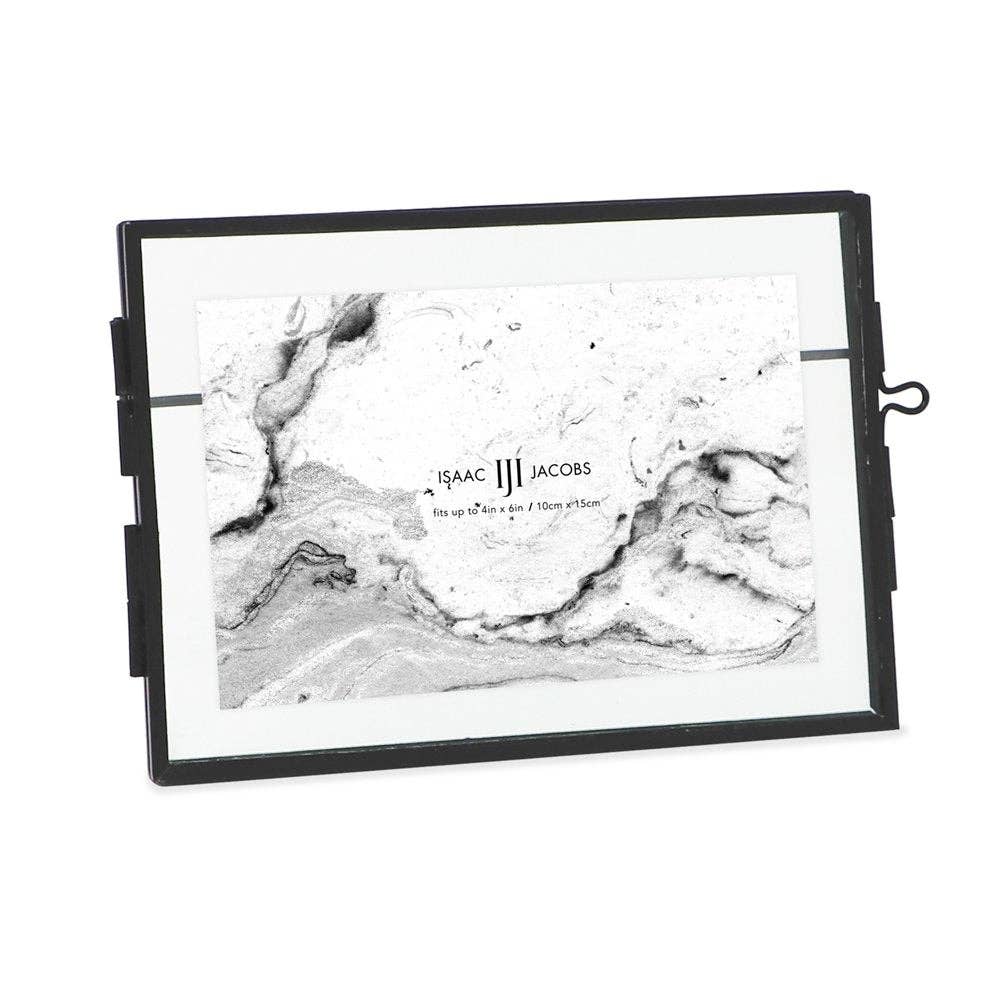 Black Isaac Jacobs Modern Style Metal Floating Desk Photo Frame for wholesale on Faire8