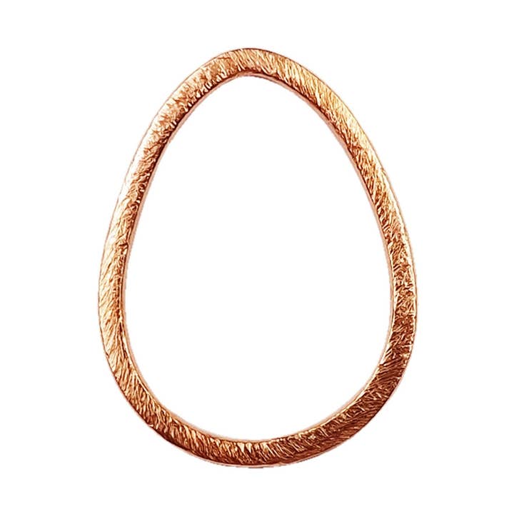 FRG-213 Rose Gold Overlay Textured Teardrop Connector For Jewelry Making – Handcrafted In India for wholesale by Bali Designs