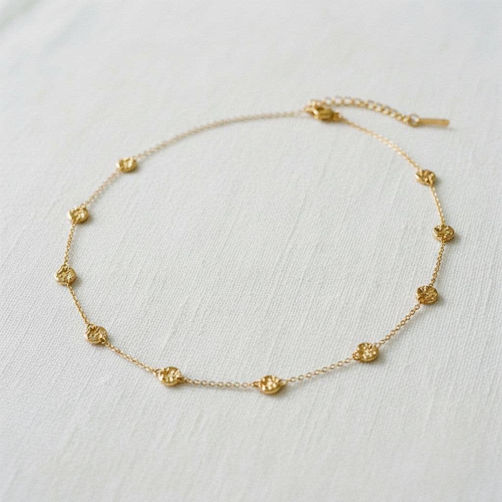 paperln - Wholesale Pendant/Charm Necklace - Chic Hammered Circle Pendant Necklace1