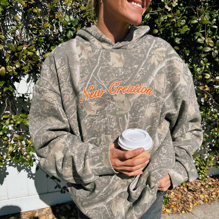 PREMIUM | "NEW CREATION" HEAVY WEIGHT CAMO HOODIE for wholesale by He Would Love First