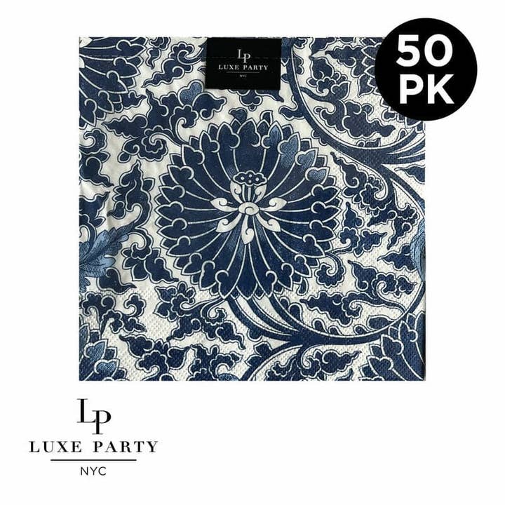 Toile Paper Cocktail Napkins | 50 Napkins for wholesale by Luxe Party