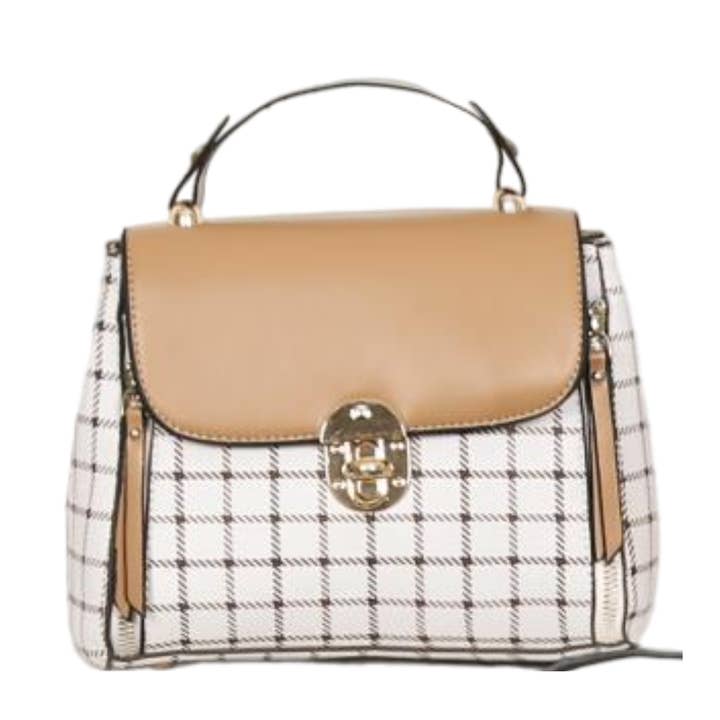 AR New York - Wholesale Crossbody Bag - Women's - 7372 - Plaid Patterned Crossbody Handbag2