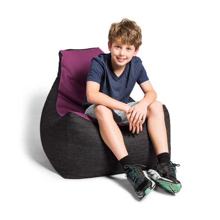 LuvU - Wholesale Chair - Jaxx Pixel Gamer Bean Bag Chair, Premium Vinyl / Dark Denim36