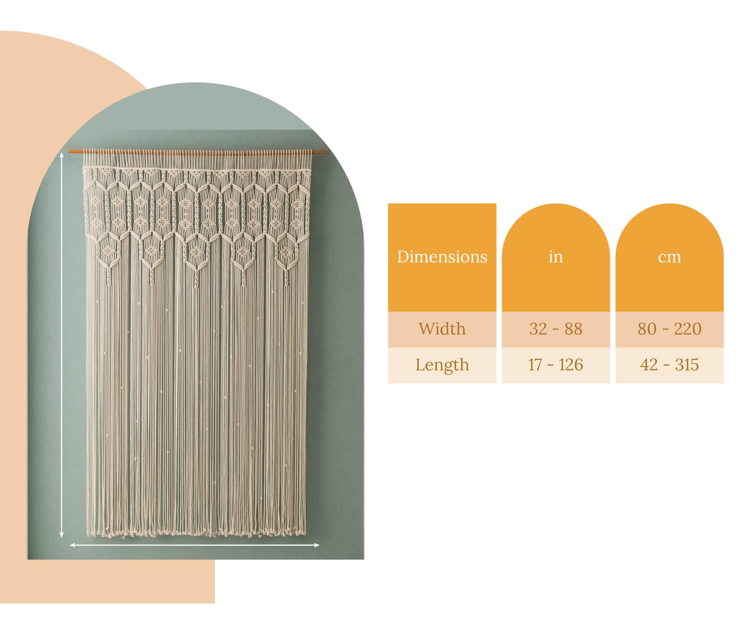 HeartCrafted - Vente Rideaux - Rideau moderne en macramé C291