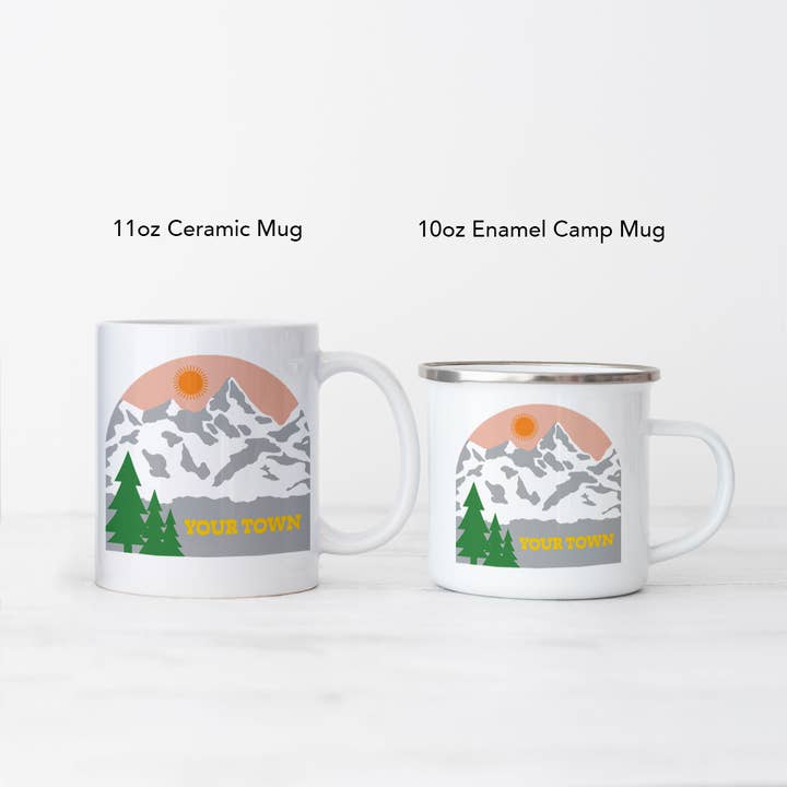 Rock Scissor Paper - Wholesale Coffee Mug - Personalized City Camp Mug Snow Mountains View1