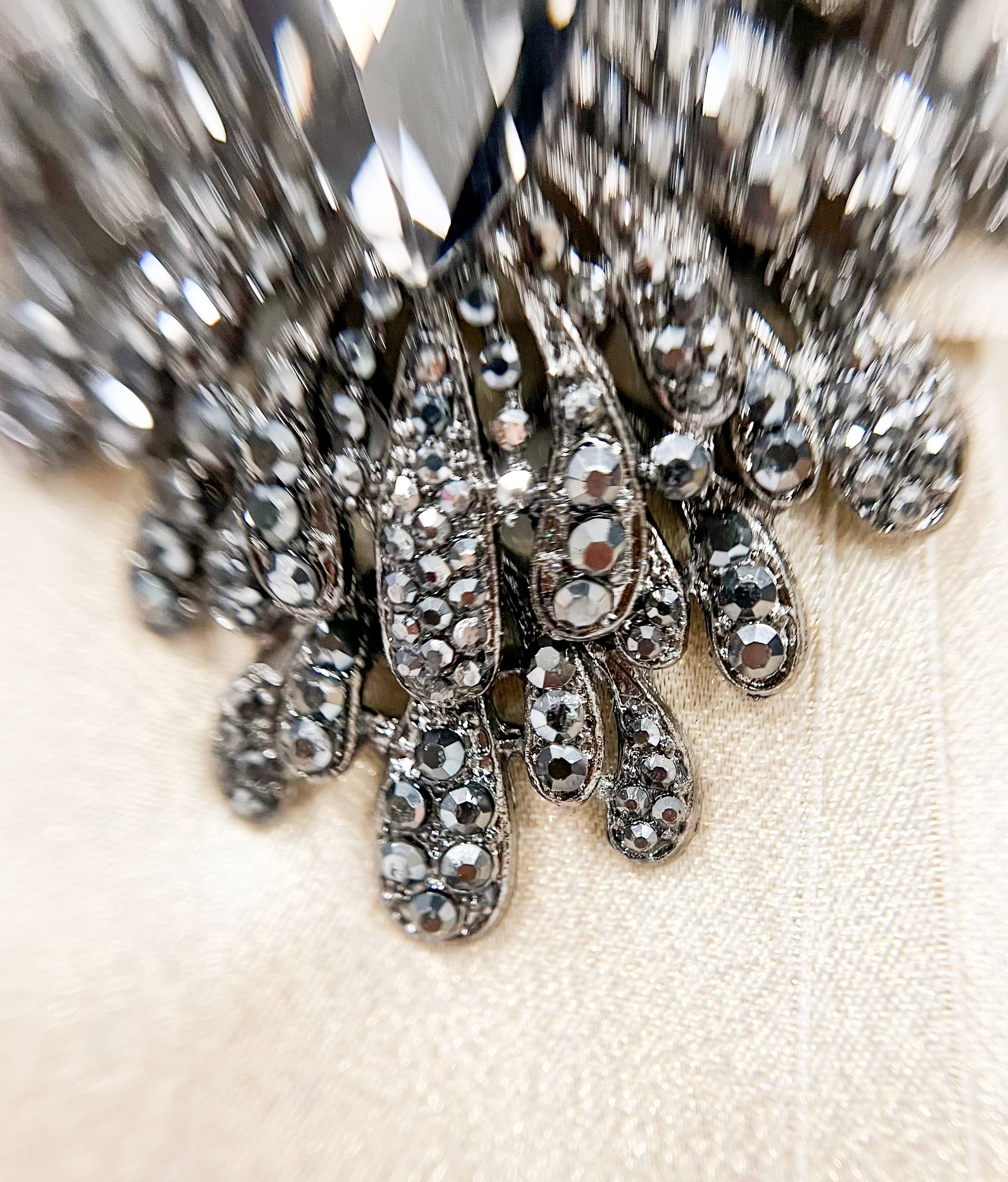 Happy Dream Gifts - Wholesale Tie Clip - Men's - Beige Bow Tie, Formal Event Necktie, Black Crystal Tie2