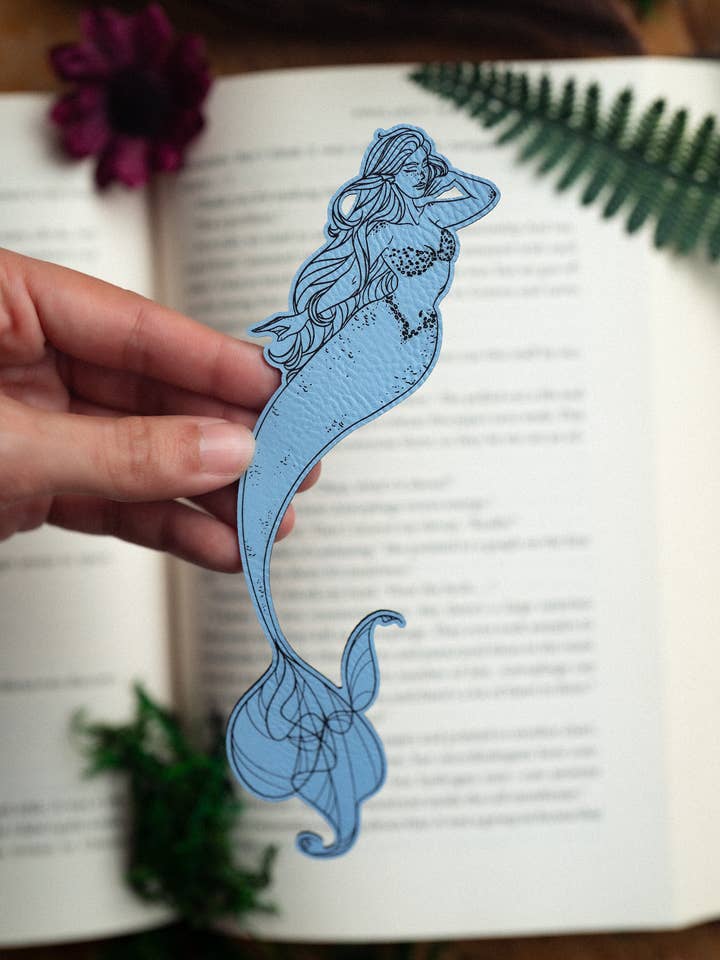 Enchanted Mermaid Faux Leather Bookmark for wholesale by The Bookish Atelier