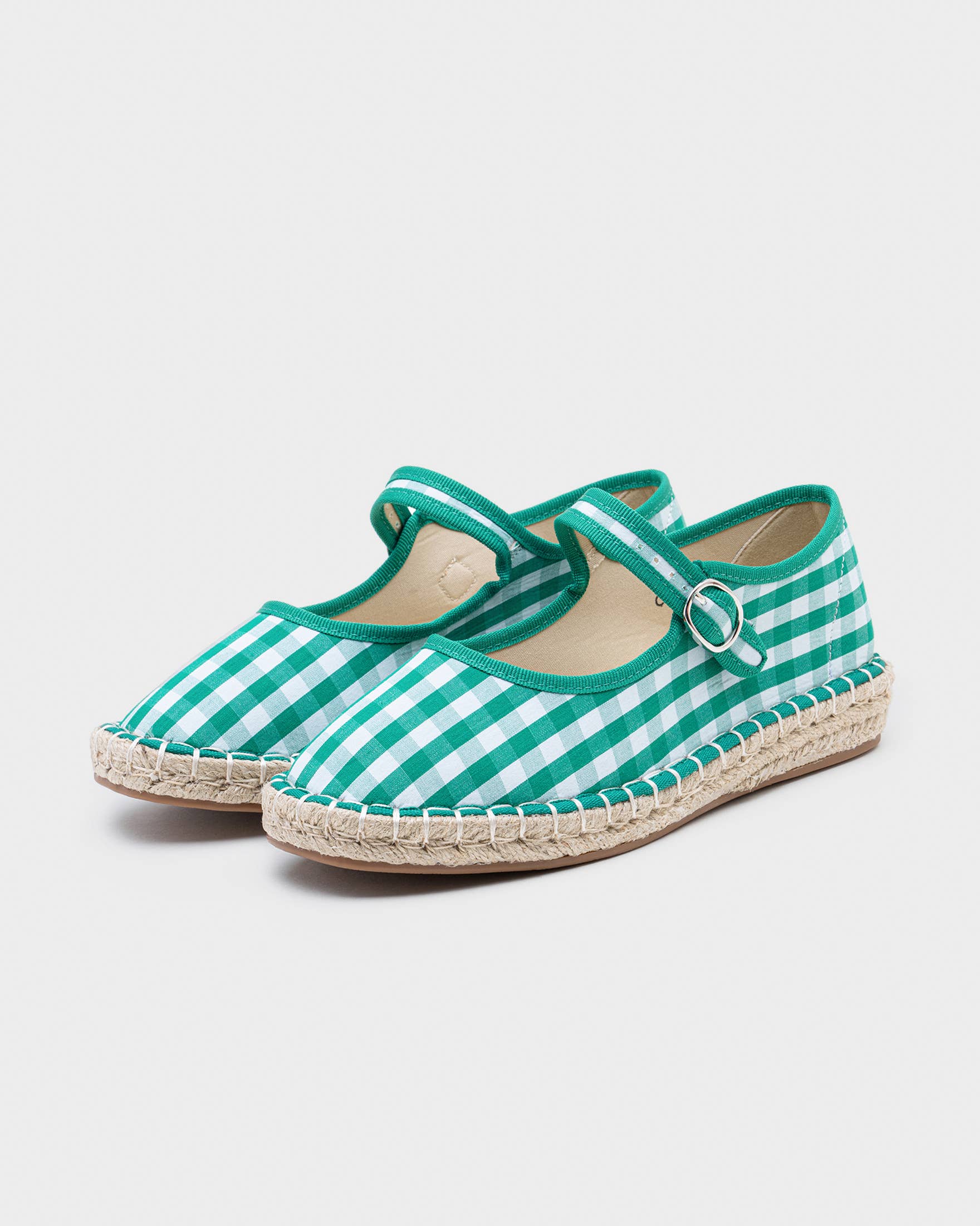 CEREZA - Vente Ballerines – femme - Espadrille Mary Jane à motif à carreaux4