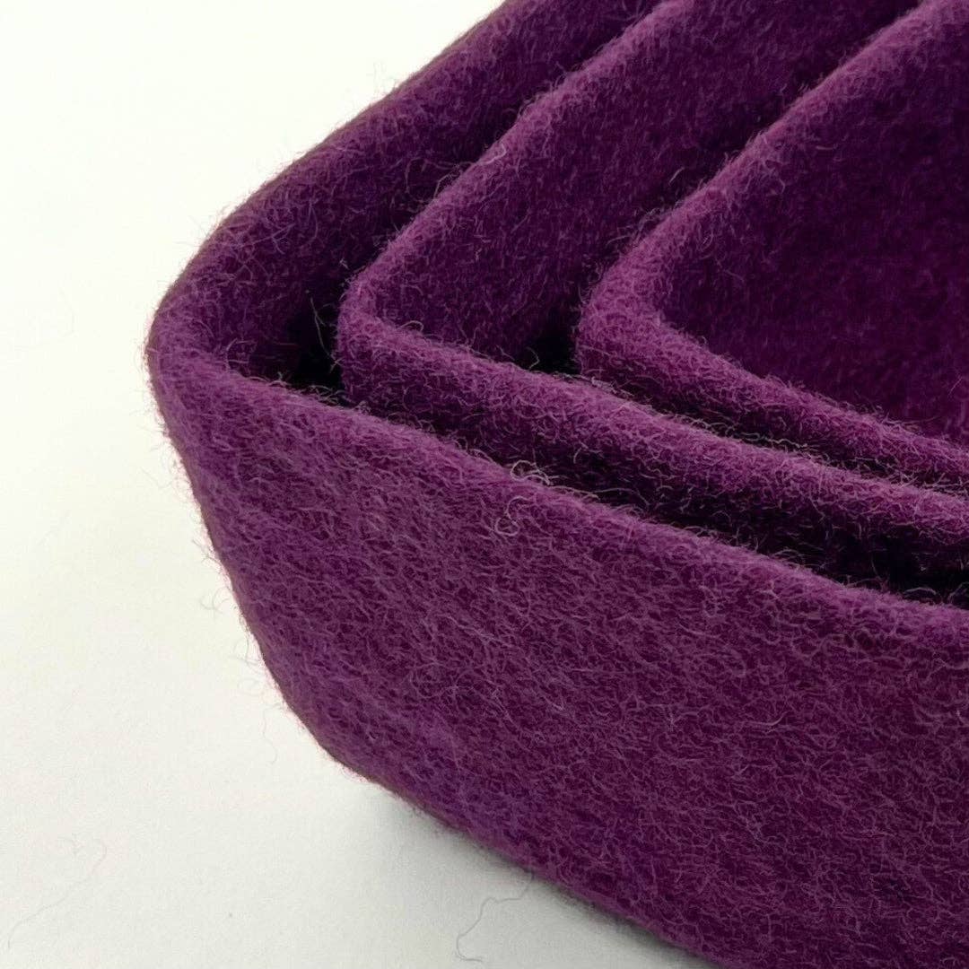 Humble Hilo - Venta al por mayor Bandejas/platos/boles decorativos - Humble Hilo Cuencos de Fieltro Hechos a Mano, Juego de 3 Cuadrados27