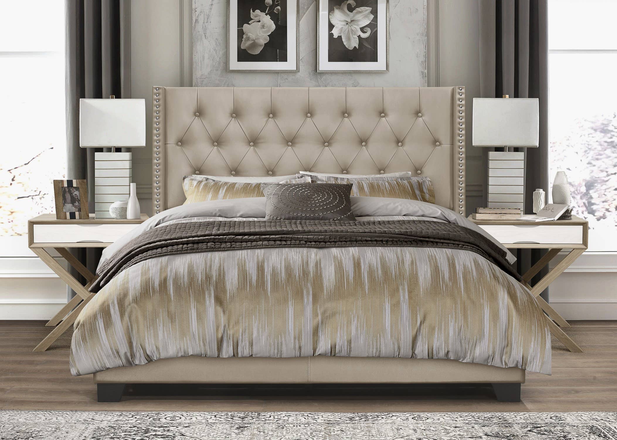 Home Design - Wholesale Bed - Brady Tufted Wingback Upholstered Panel Bed1