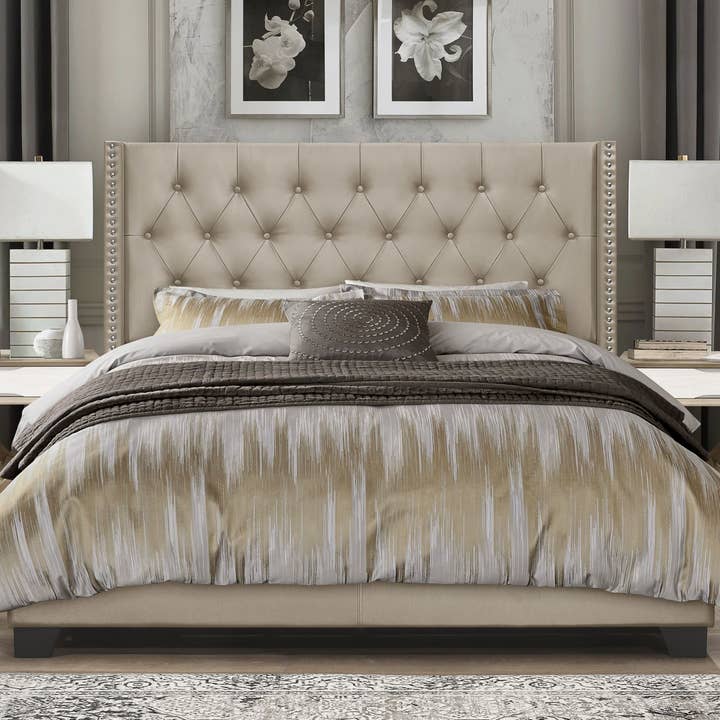 Home Design - Wholesale Bed - Brady Tufted Wingback Upholstered Panel Bed1