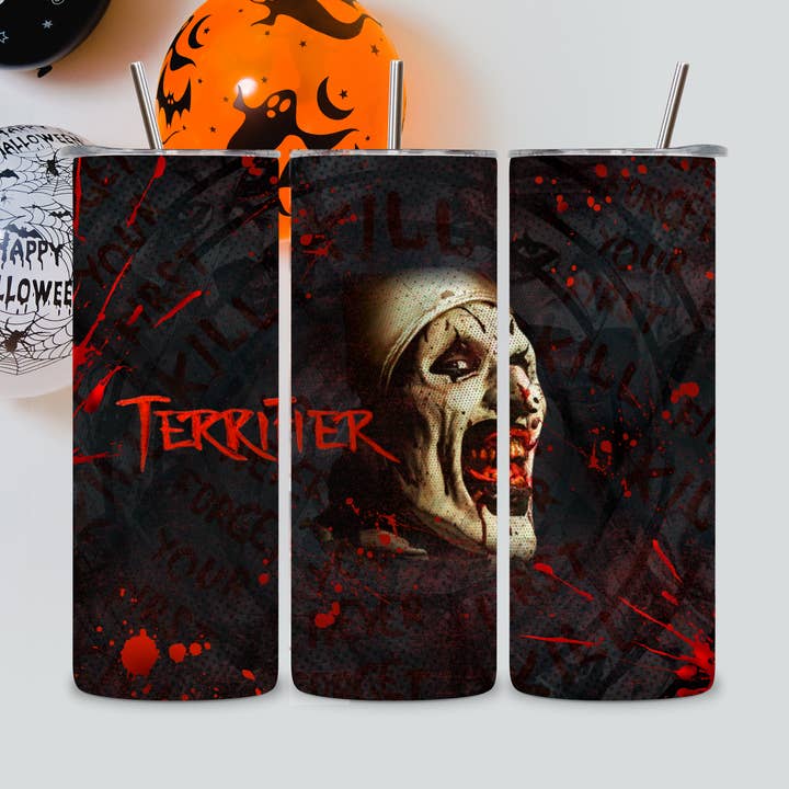 Terrifier (face) Tumbler for wholesale by Graveyard Offerings
