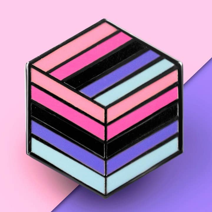 Omnisexuelle Flagge — Würfel-Anstecknadel für den Großhandel von Proud Zebra