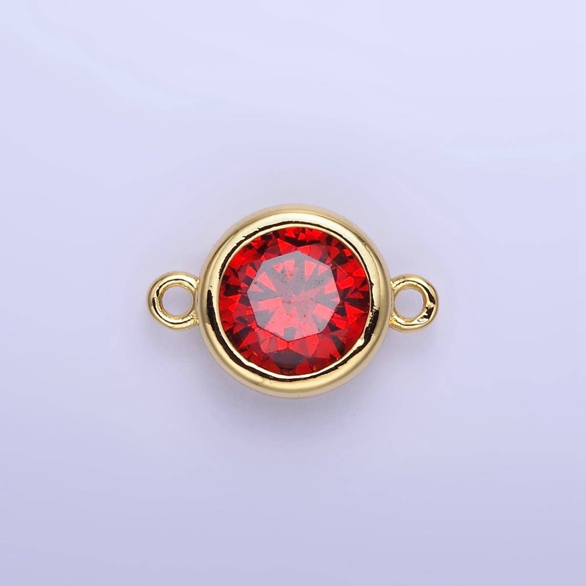 Aim Eternal - Wholesale Individual Charm/Pendant - 14K Gold Filled Birthstone CZ Round Bezel Connector | G937 - G9448