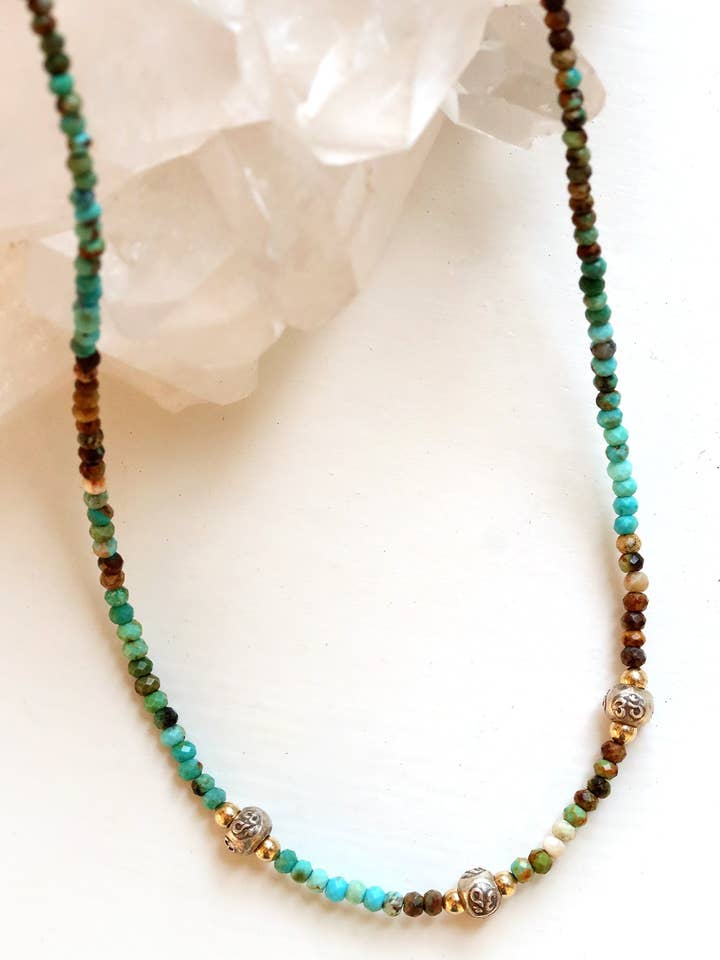 Mixed Turquoise Om Trio Necklace for wholesale by Mickey Lynn