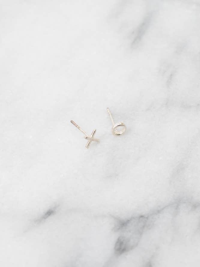 XO Stud Earrings | .925 Silver or 14k Gold | Janna Conner for wholesale by Janna Conner