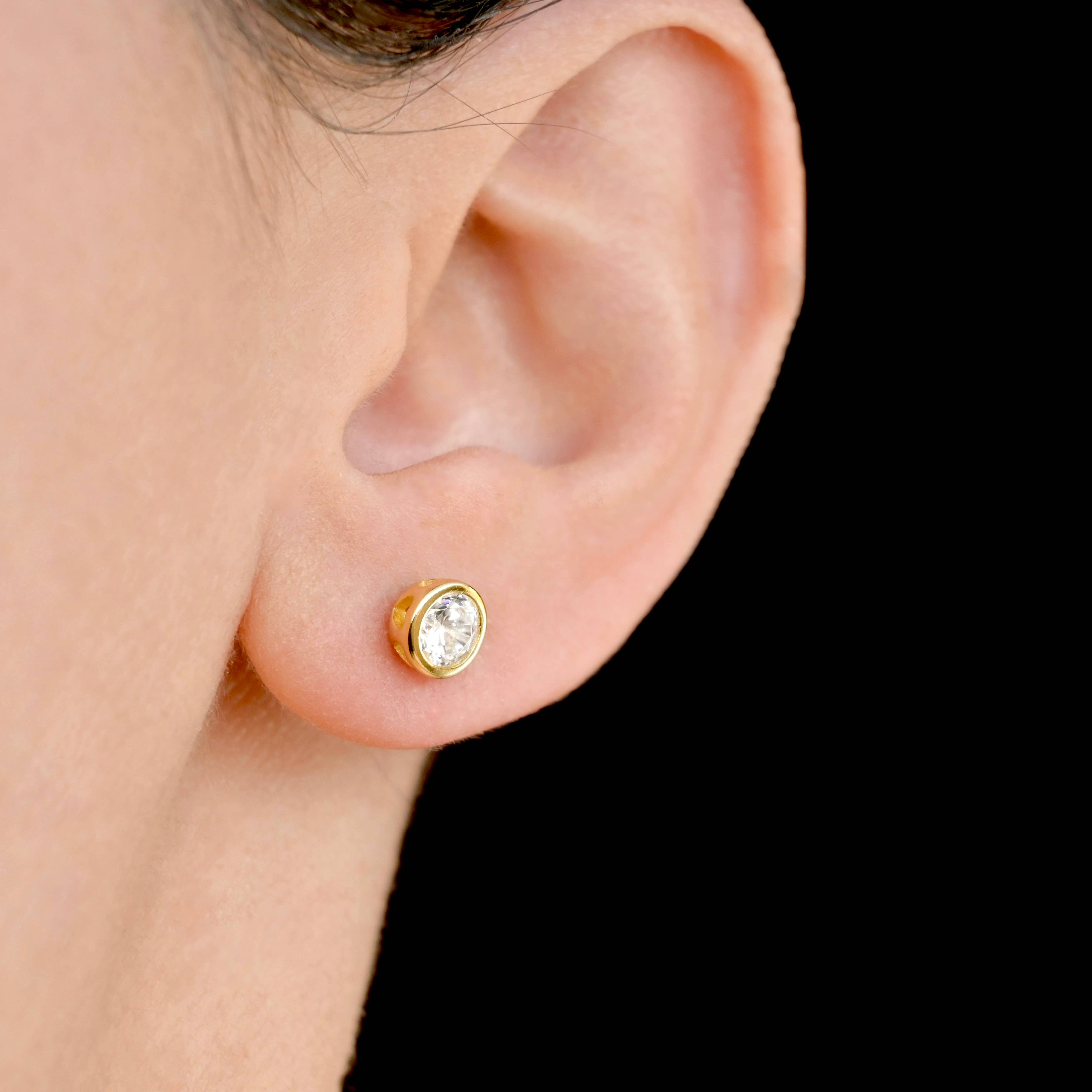 Blueyejewelry - Wholesale Stud/Post Earrings - Silver Bezel Studs - Small Diamond Studs - Round CZ Studs1