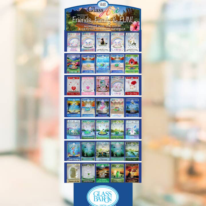 35 Piece "Coastal" Themed Floorstand for wholesale by Glass Baron