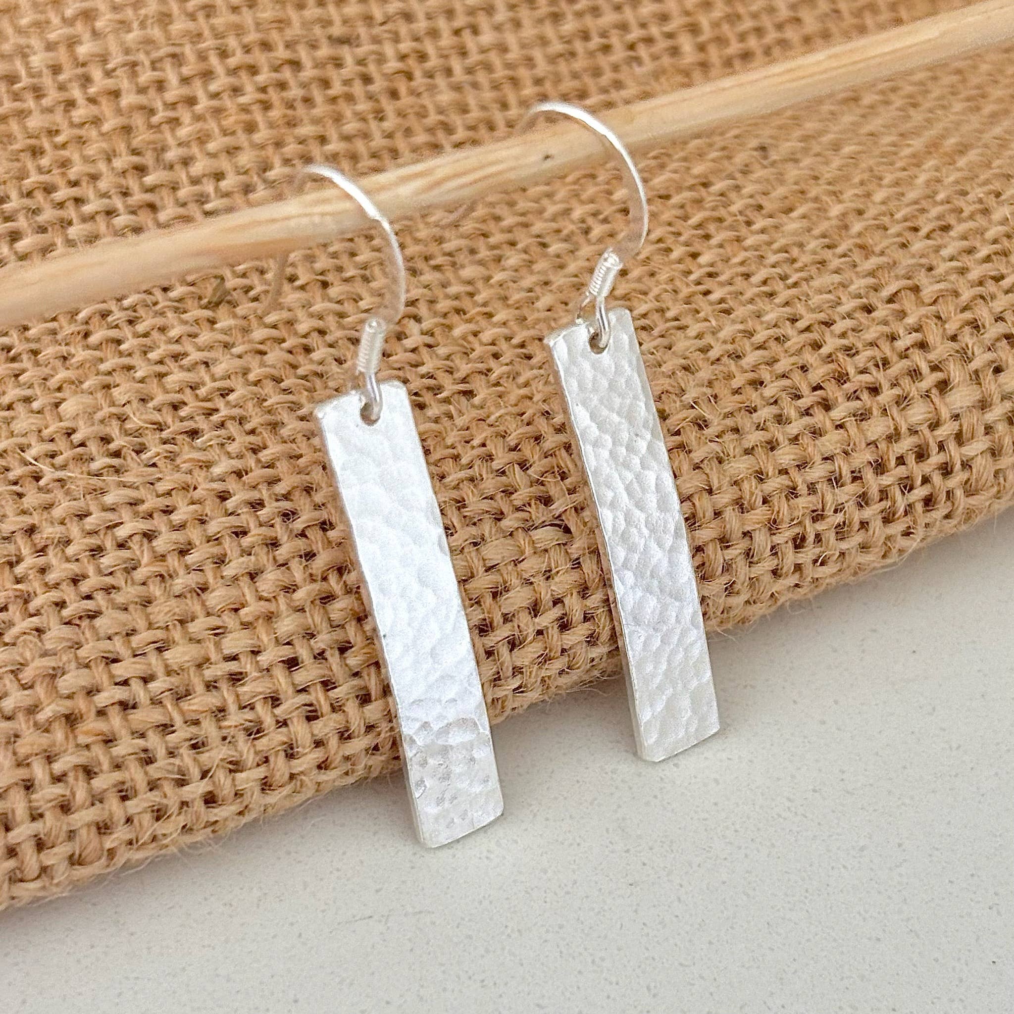 Verve Jewellery - Wholesale Dangle Earrings - Sterling silver rectangle earrings, long silver earrings