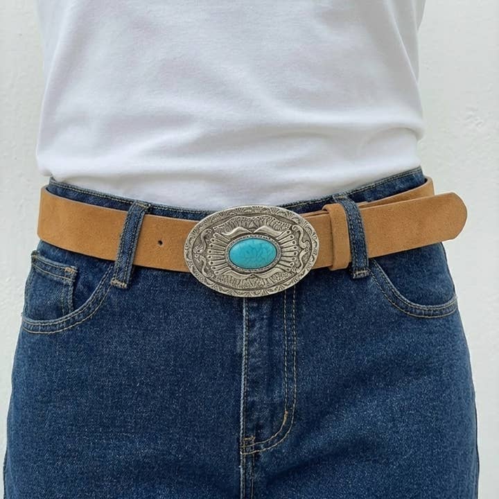 Ovale Western Concho Übergröße Schnallengürtel für den Großhandel von Collections by Fame Accessories