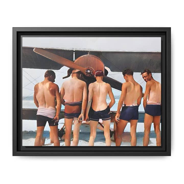 hommes 019 | Photo Vintage Encadrée - Toile Mate pour la vente par Walt & Pete