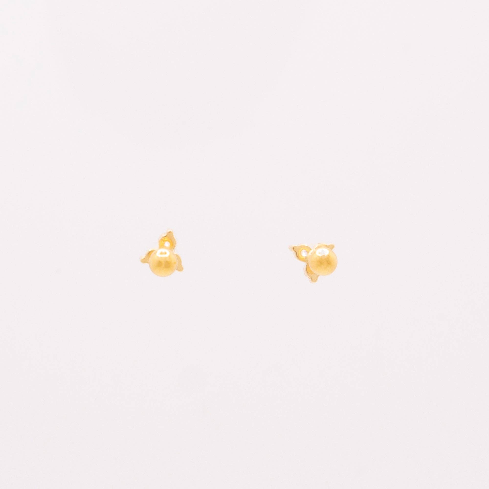 TPAIGE Jewelry - Wholesale Stud/Post Earrings - Earrings 14k gold vermeil Trinity CZ Ball Screw Back Studs3