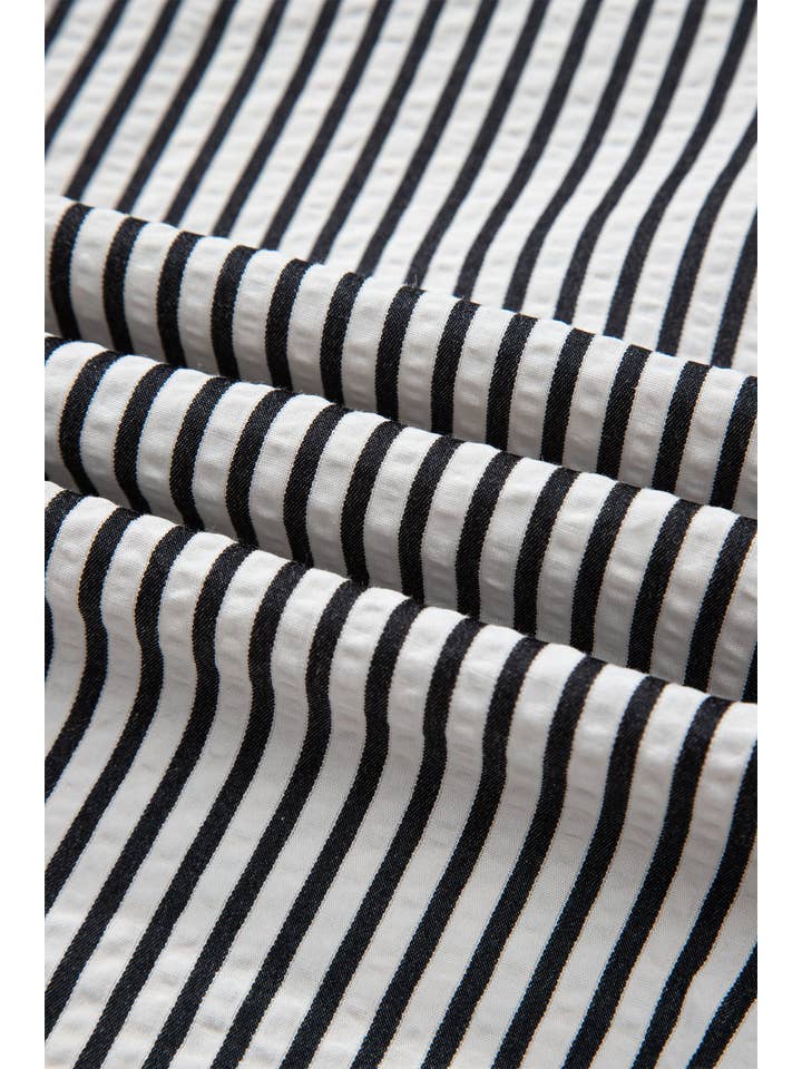 66DISCO - Vente Chemise à col boutonné – femme - Chemise à boutons léopard et rayures contrastées chic printemps 202627