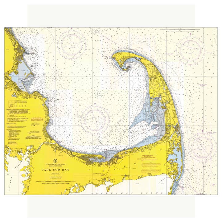 2.5'' x 3.5'' Cape Cod Bay Nautical Chart Magnet for wholesale by Fridgedoor