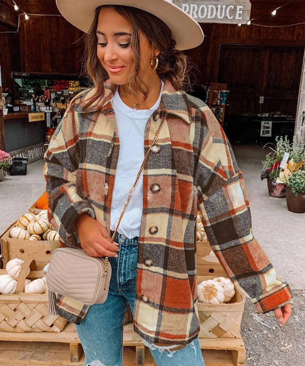 Aria Romance - Wholesale Cardigan - Women's - Checkered Shawl Collar Cardigan12