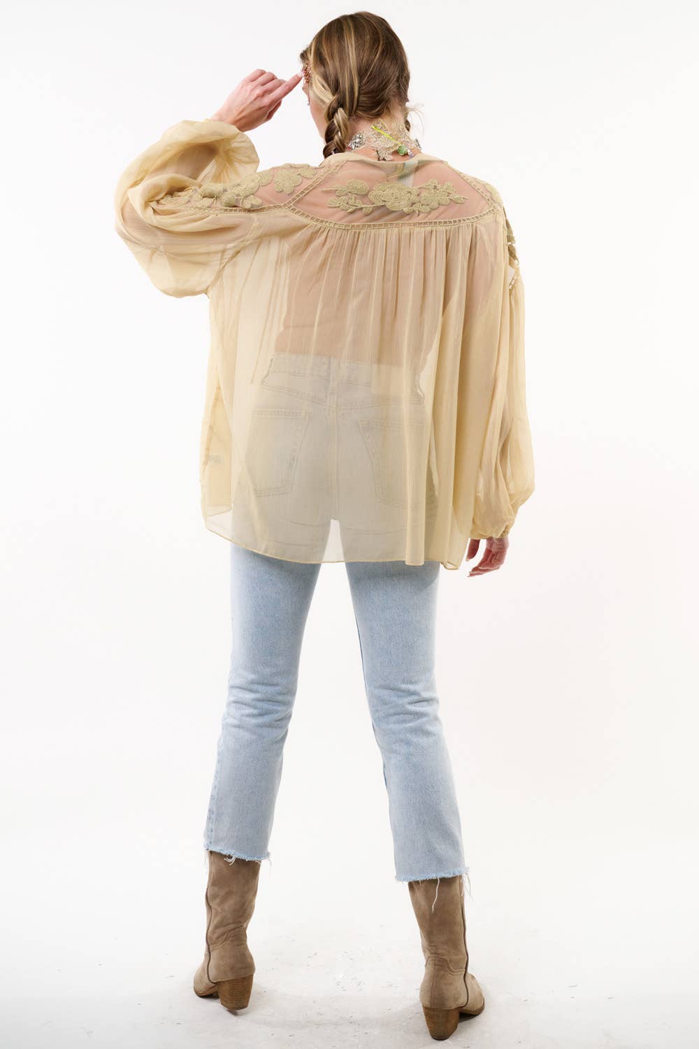 Champagne Camellia Top / Bluse for engroshandel på Faire5