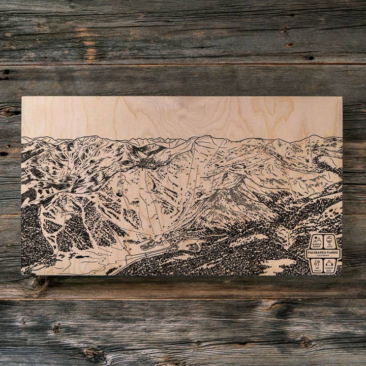 Palisades Tahoe, Kalifornien Ski Trail Visa karta för wholesale av Benoit's Design Co.