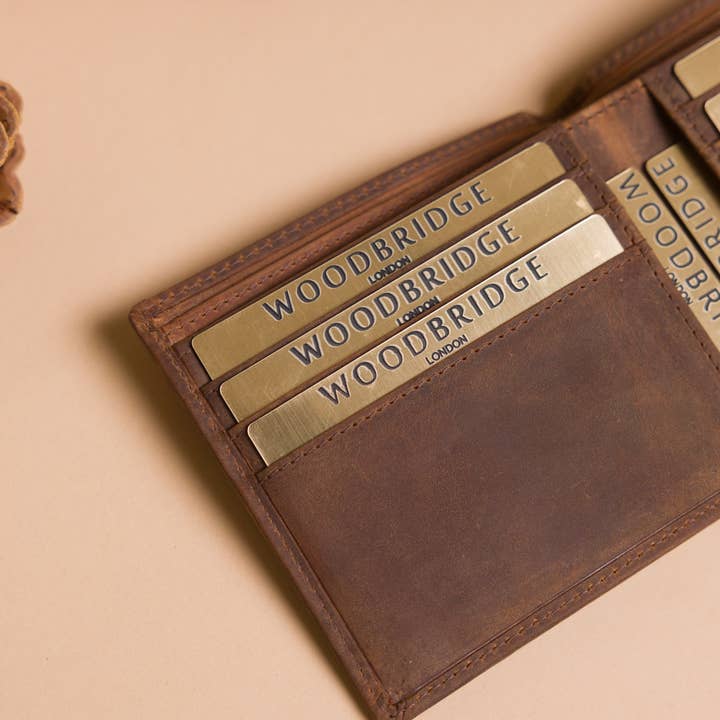 Redbrick - Wholesale Portemonnee - Heren - Woodbridge herenportemonnee van ruw bruin leer met dubbele vouw2