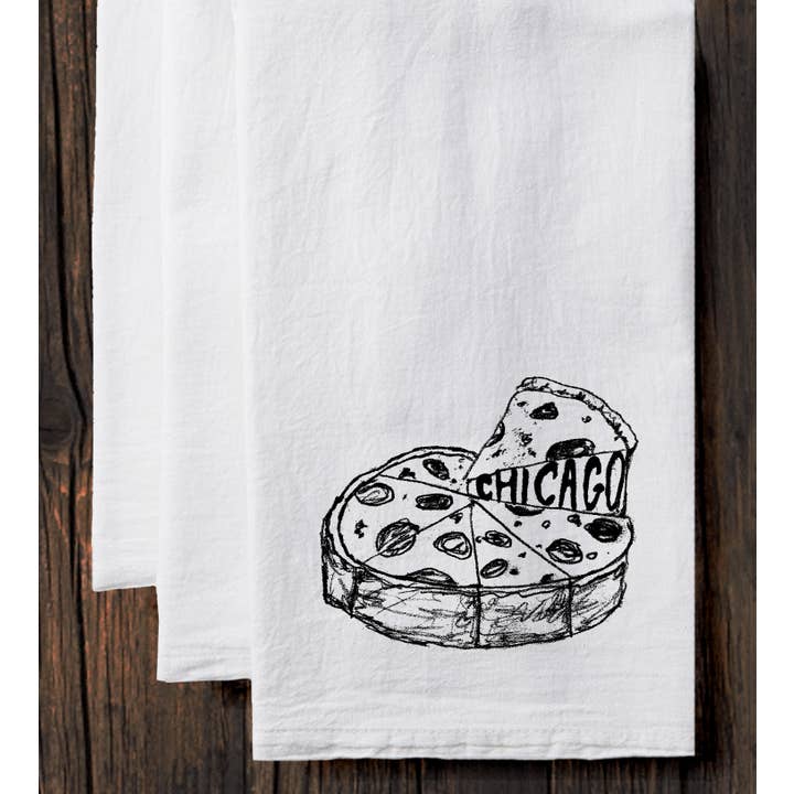 Megan Lee Designs - Wholesale Tea Towel - Chicago Pizza : Tea Towel