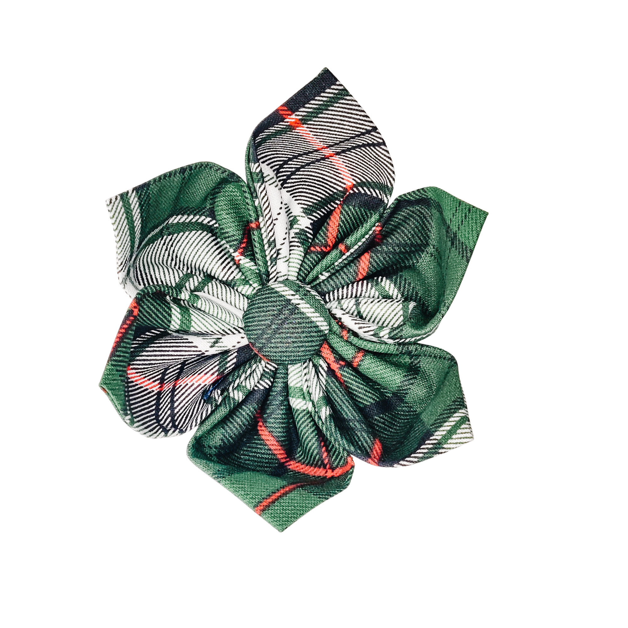 Charlotte's Pet – wholesale Pet bow tie – Dog – Tri-color Plaid Dog Bow Tie and Collar Flower2