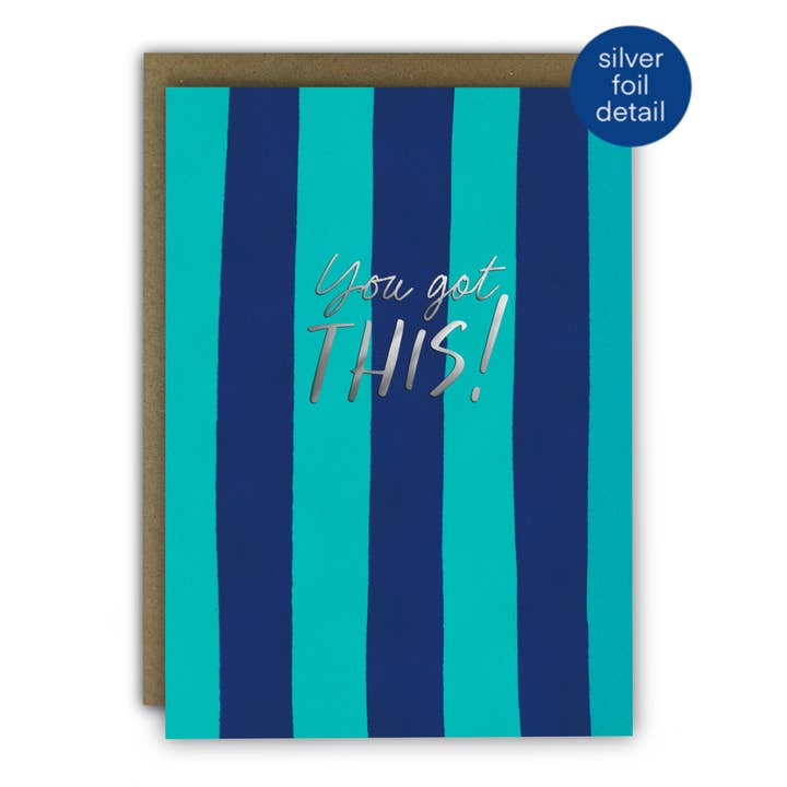 Carte de vœux amusante - Tu peux le faire Rayures bleues pour la vente par RUNNING WITH SCISSORS - USA SHIPPED DDP - WE PAY DUTIES