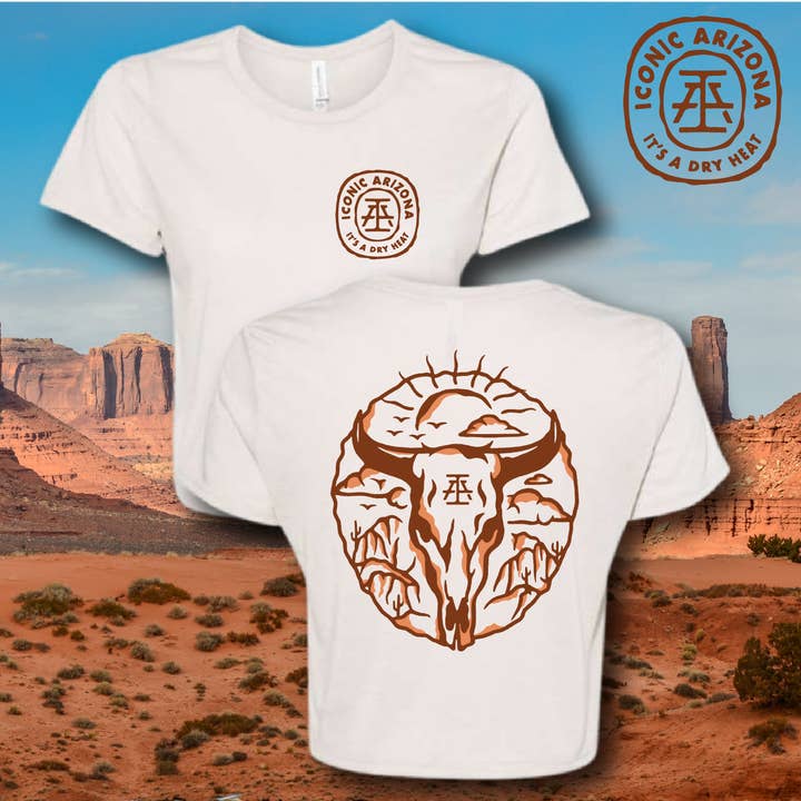 Skull Mountain Ladies Crop Top for wholesale by Iconic Arizona