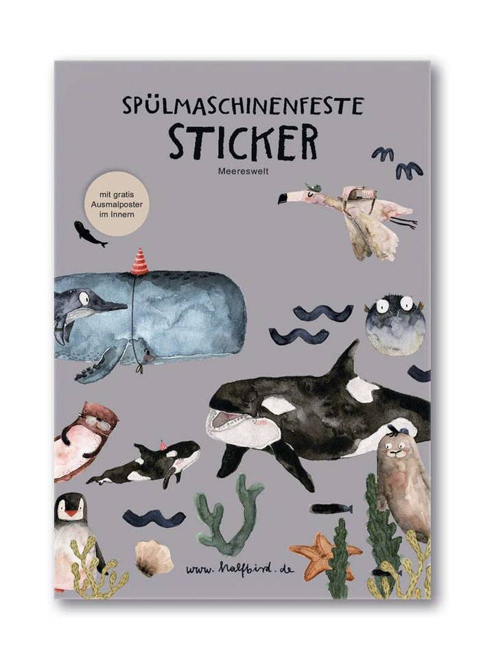Vaatwasmachinebestendige stickers „sea world” voor wholesale door Halfbird